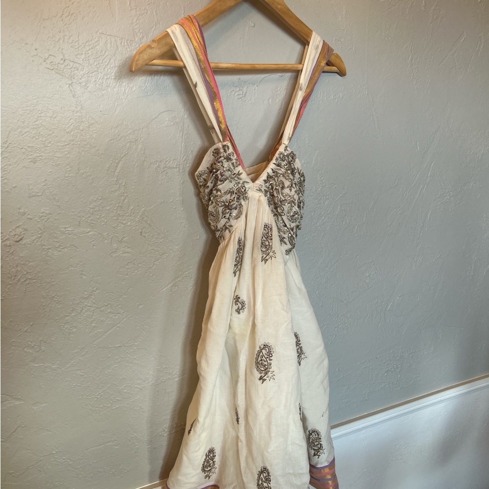 Elegant Cream Floral Dress